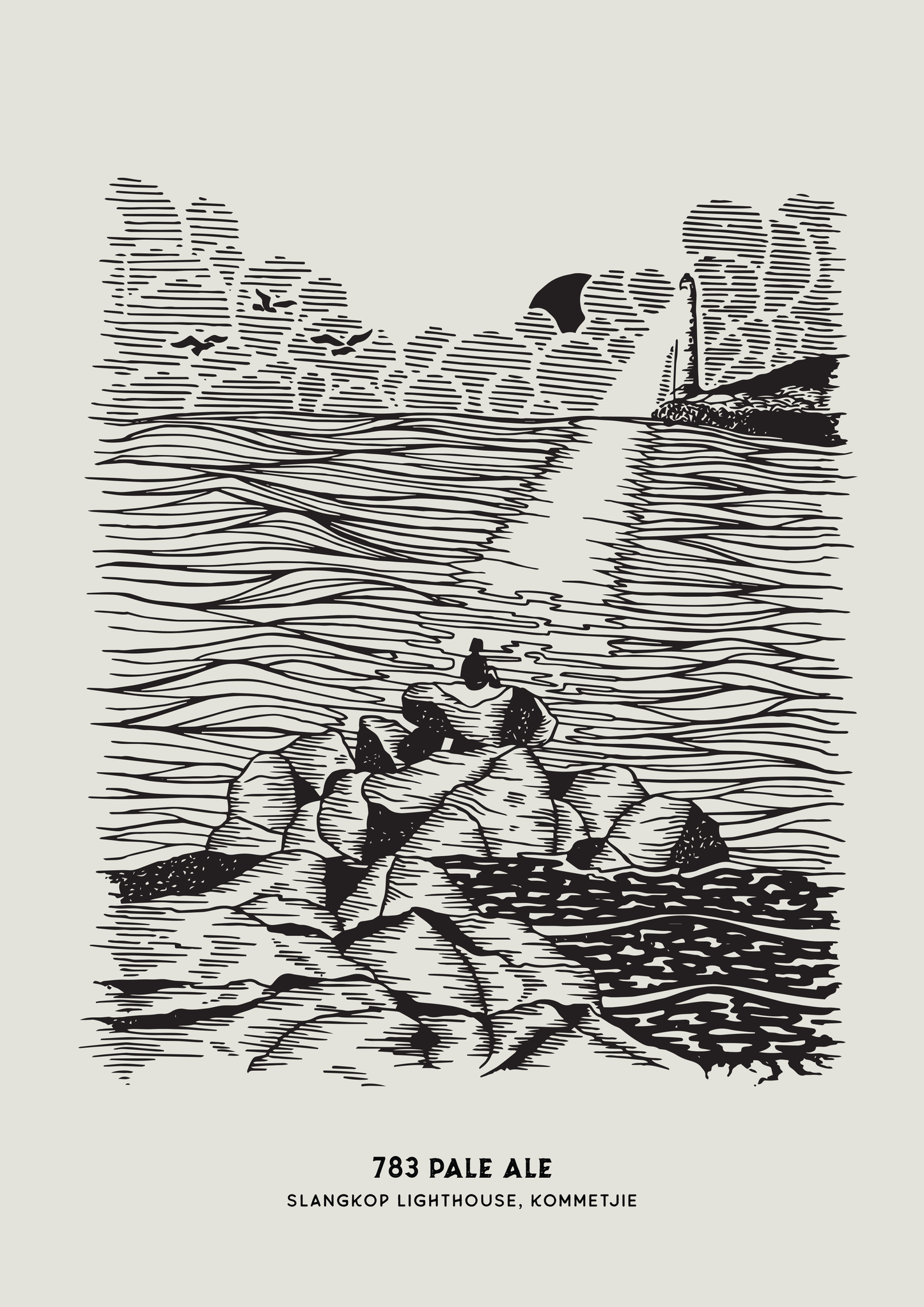 LAKESIDE T-SHIRT, 783 PALE ALE SLANGKOP LIGHTHOUSE KOMMETJIE