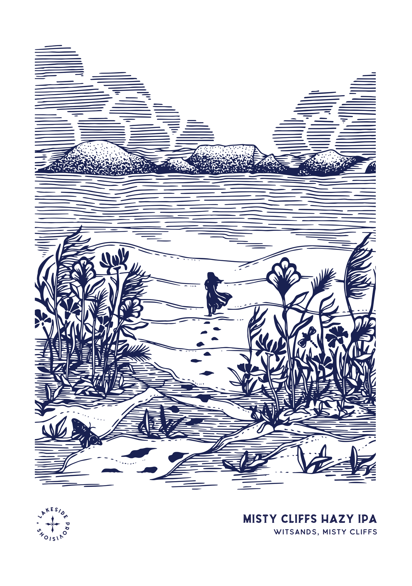 LAKESIDE FRAMED PRINT MISTY CLIFFS HAZY IPA WITSANDS MISTY CLIFFS