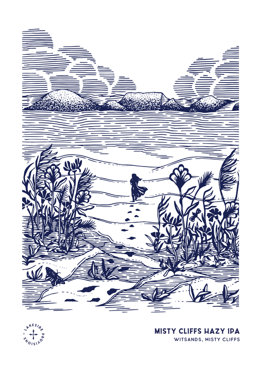 LAKESIDE FRAMED PRINT MISTY CLIFFS HAZY IPA WITSANDS MISTY CLIFFS