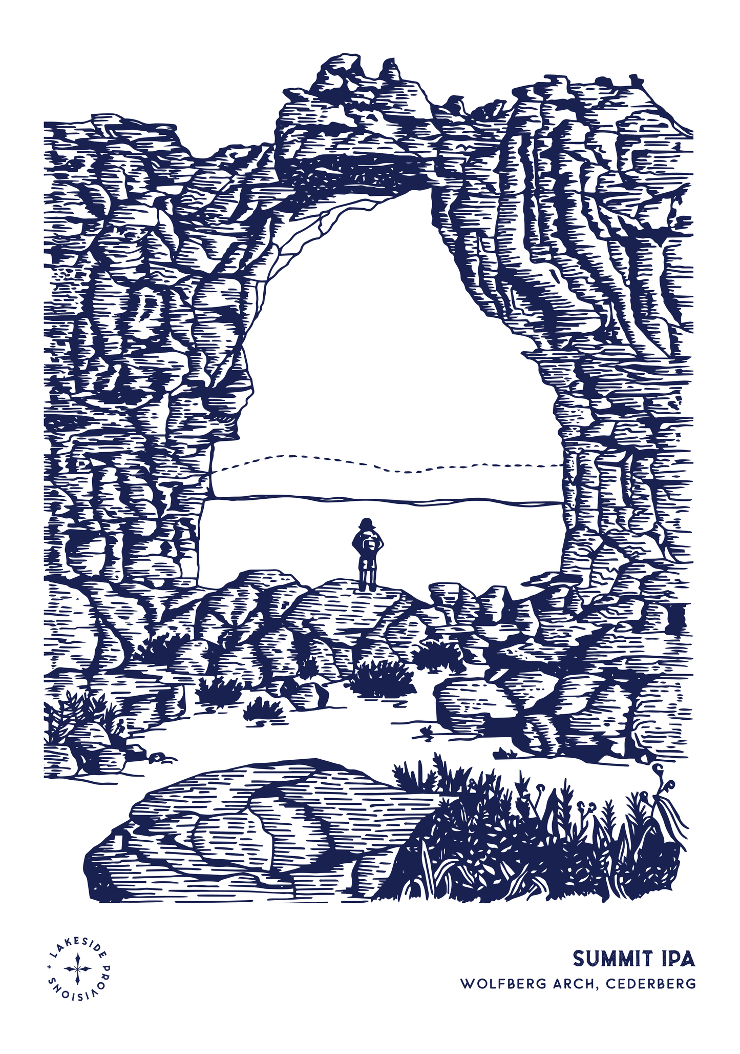 LAKESIDE FRAMED PRINT SUMMIT IPA WOLFBERG ARCH CEDERBERG