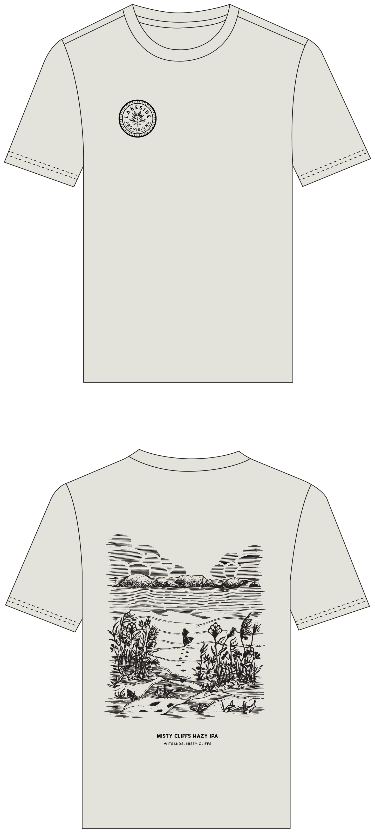 LAKESIDE T-SHIRT, MISTY CLIFFS HAZY IPA WITSANDS MISTY CLIFFS